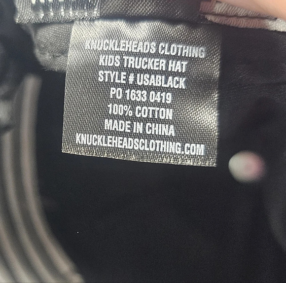 KnuckleHeads Little Threads USA BW Flag Snap Back Trucker Hat Toddler Size Small - Picture 15 of 16